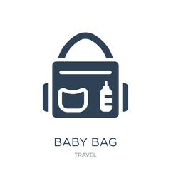 baby bag icon vector on white background, baby bag trendy filled icons from Travel collection, baby bag vector illustration