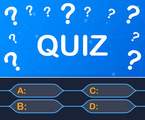 Quiz game vector illustration. Test, exam, answer, education, learning, internet, lottery. Vector illustration.