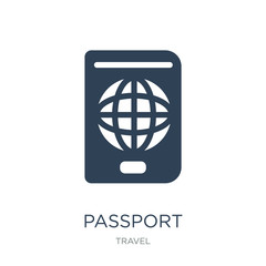 passport icon vector on white background, passport trendy filled icons from Travel collection, passport vector illustration