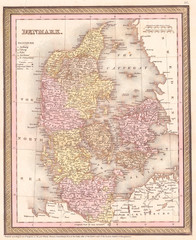 1850, Mitchell, Cowperthwait Map of Denmark