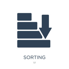 sorting icon vector on white background, sorting trendy filled icons from UI collection, sorting vector illustration