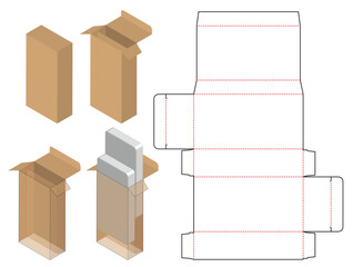 Box packaging die cut template design. 3d mock-up