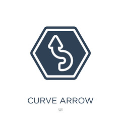 curve arrow icon vector on white background, curve arrow trendy filled icons from UI collection, curve arrow vector illustration