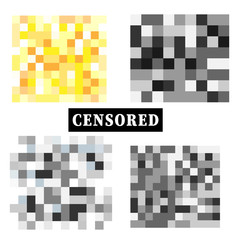 Set of Pixel censored signs. Black censor bar