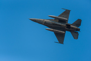 Army Show performant of air craft in air show  with blue sky background