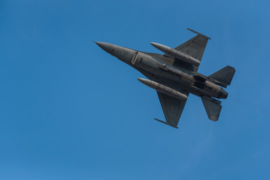 Army Show performant of air craft in air show  with blue sky background