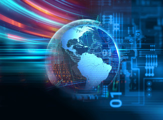 3d rendering of earth futuristic technology abstract background illustration