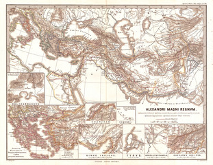 1854, Spruner Map of the Empire of Alexander the Great