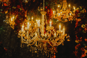 Crystal chandelier lamp, Decorative elegant vintage and Contemporary interior design
