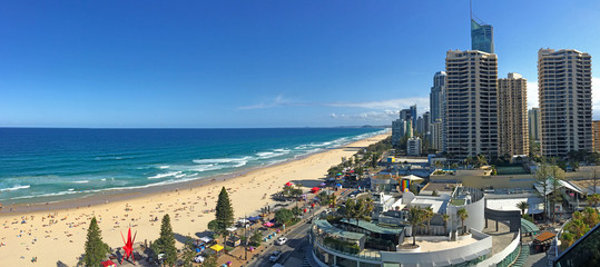Aerial view of Surfers paradise CBD and beach