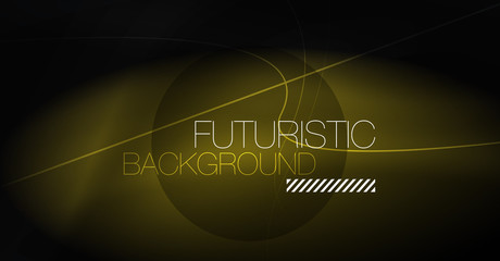 Digital technology abstract background - neon geometric design. Abstract glowing lines. Colorful techno background. Futuristic shape.