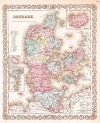 1855, Colton Map of Denmark