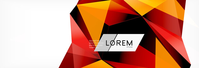 3d card on light backdrop. Abstract triangle pattern. Futuristic geometric background.