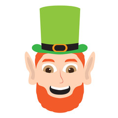 Avatar of a happy irish elf. Vector illustration design
