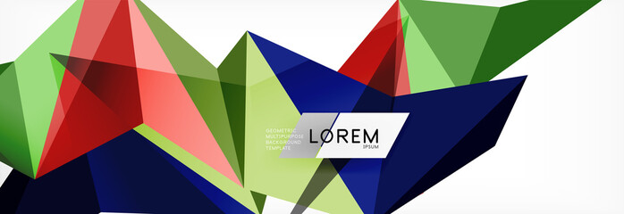 Mosaic triangular low poly style abstract geometric background. Polygonal vector. Abstract white bright technology design.