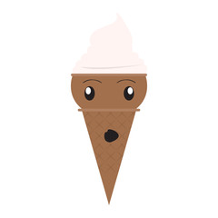 Amazed ice cream cone. Vector illustration design