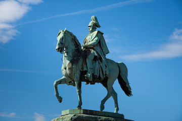 Fototapeta na wymiar Wilhelm II horse statue in Cologne ,Koln, Germany ,13 may, 2017