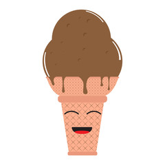 Happy ice cream cone. Vector illustration design