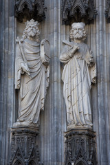 medieval statues in Cologne Cathedral, Koln,Germany,2017