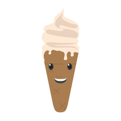 Happy ice cream cone. Vector illustration design