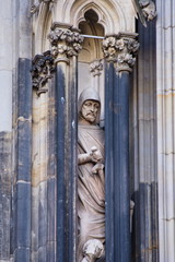 Fototapeta na wymiar medieval statues in Cologne Cathedral, Koln,Germany,2017