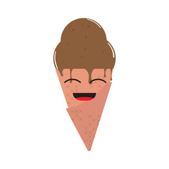 Happy ice cream cone. Vector illustration design
