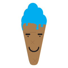 Happy ice cream cone. Vector illustration design