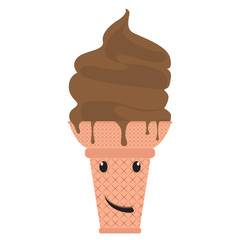 Happy ice cream cone. Vector illustration design
