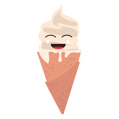 Happy ice cream cone. Vector illustration design
