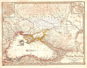 Fototapeta na wymiar 1855, Spruneri Map of the Black Sea or Pontus Euxinus in Ancient Times