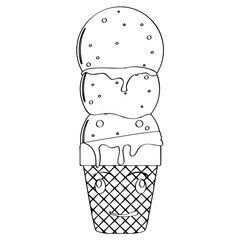 Fototapeta na wymiar Happy ice cream cone outline. Vector illustration design