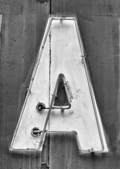 The Letter A in Neon Signs