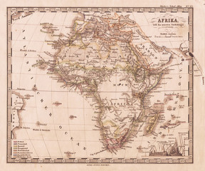 Fototapeta na wymiar 1862, Stieler Map of Africa