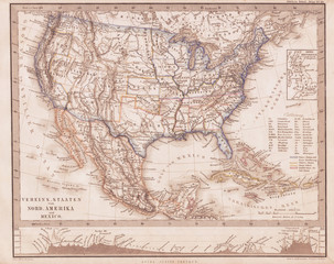 1862, Stieler Map of the United States