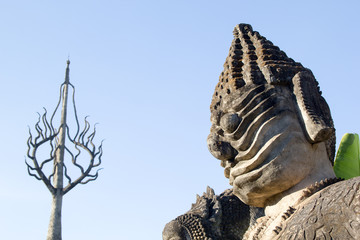 Buddha Park (Wat Xieng Khuan) is a famous sculpture park with more than 200 religious statues including a huge 40-metre high.