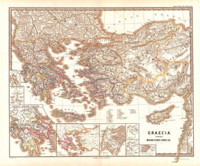 1865, Spruner Map of Greece during the Dorian Migrations