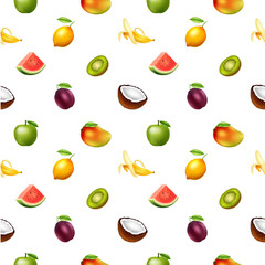 Seamless pattern with fruits 