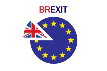 Brexit referendum concept about UK (United Kingdom or British) withdrawal from the EU (European Union) often shortened to Brexit. Vector 