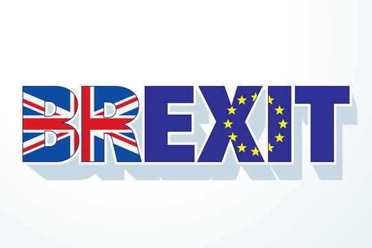 Brexit referendum concept about UK (United Kingdom or British) withdrawal from the EU (European Union) often shortened to Brexit. Vector 