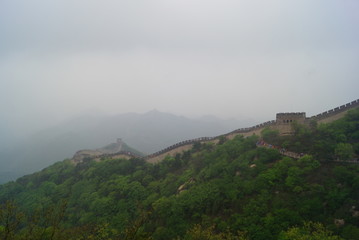 Fototapeta na wymiar the great wall of China in the fog