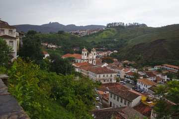Fototapeta na wymiar Parte baixa de Ouro Preto vista de cima