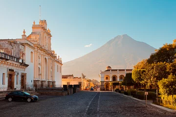 Foto op Canvas Antigua Guatemala with Aqua Volcano in the background  © pop_gino