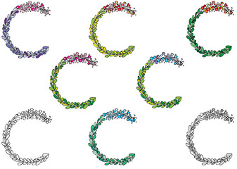 flower icon and logo sign border vector