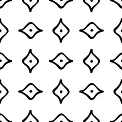 Black and White Seamless Ethnic Pattern. Tribal - 243793144