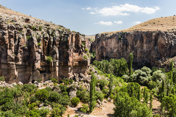 Fototapeta na wymiar Rocky cliffs of Cappadocia Turkey