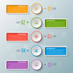 Abstract 3D Paper Infographics. Business template .Vector illustration
