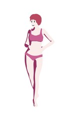 Obraz na płótnie Canvas Sexy women silhouette. Young lady wearing swimsuit