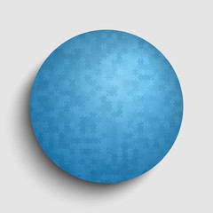 Blue Circle Background Puzzle Round Jigsaw Banner