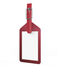 leather luggage identification label tag. 3d illustration 