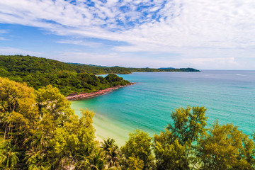 Aerial view of beautiful tropical seascape tranquil beach